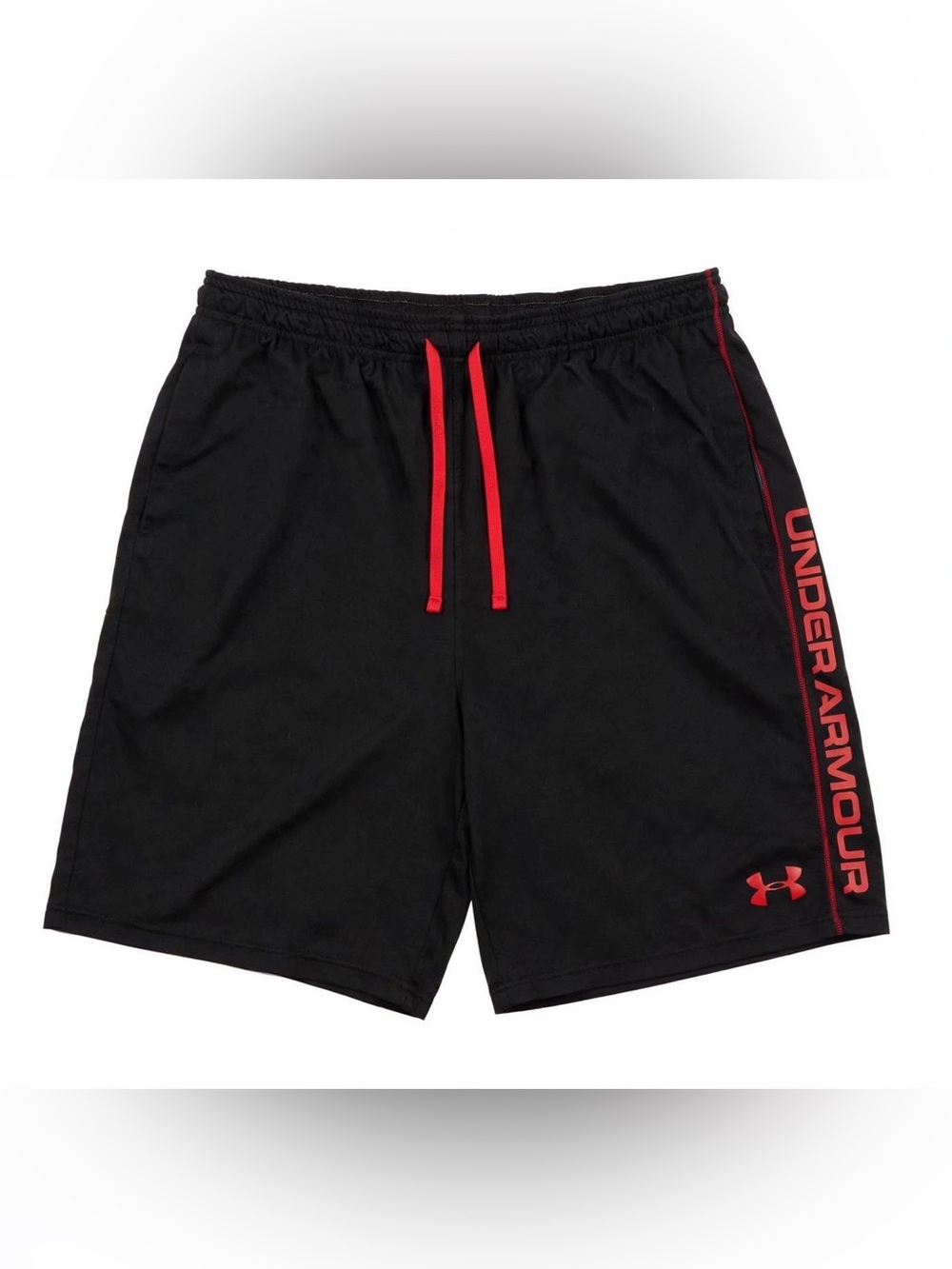 Underarmour Athletic Shorts Large Black Drawstring Elastic Waist Pockets Logo